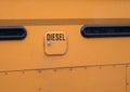 School bus diesel fuel sign Royalty Free Stock Photo