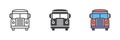 School bus different style icon set Royalty Free Stock Photo