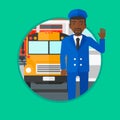 School bus driver vector illustration. Royalty Free Stock Photo