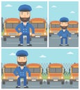 School bus driver vector illustration. Royalty Free Stock Photo