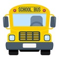 School Bus Flat Icon Isolated on White