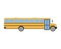 School Bus flat icon and logo. Cartoon Vector illustration Royalty Free Stock Photo