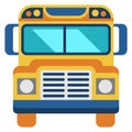 School bus flat icon. Transport front view Royalty Free Stock Photo