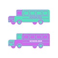 School bus. Flat style icon. Vector. Transport Royalty Free Stock Photo