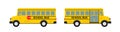 School bus in flat style side view isolated on white background Royalty Free Stock Photo