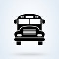 School bus front view icon. School transport bus for students. vector illustration Royalty Free Stock Photo