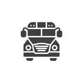 School bus front view vector icon Royalty Free Stock Photo