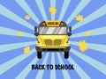 School bus front view vector illustration. Back to school.