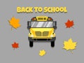 School bus front view vector illustration. Back to school.