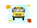 School bus front view vector illustration. Back to school.