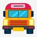 School bus front view vector illustration in flat style Royalty Free Stock Photo