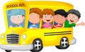 School Bus With Happy Children cartoon