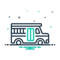 mix icon for School Bus, bus and school Royalty Free Stock Photo
