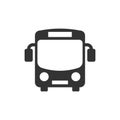 School bus icon in flat style. Autobus vector illustration on white isolated background. Coach transport business concept Royalty Free Stock Photo