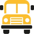 School bus icon front view Royalty Free Stock Photo