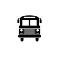 School Bus icon. Simple Flat Vector Illustration sign. Black symbol on white background. Royalty Free Stock Photo