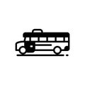 Black solid icon for School Bus, transportation facility and education Royalty Free Stock Photo