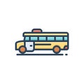 Color illustration icon for School Bus, transportation facility and education Royalty Free Stock Photo