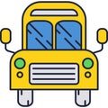 School bus icon vector isolated front view Royalty Free Stock Photo