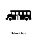 School bus icon vector isolated on white background, logo concept of School bus sign on transparent background, black filled Royalty Free Stock Photo