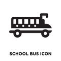 School bus icon vector isolated on white background, logo concept of School bus sign on transparent background, black filled Royalty Free Stock Photo