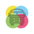 School bus icon - vector transportation vehicle Royalty Free Stock Photo