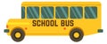 School bus icon. Yellow passenger transport symbol Royalty Free Stock Photo