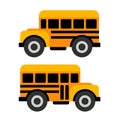 School Bus Icons in Flat Vector Style Royalty Free Stock Photo