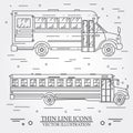 School Bus illustrated on white background.