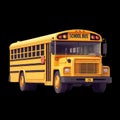 School Bus isolated on Black background transportation education illustration Design