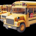 School Bus isolated on Black background transportation education illustration Design