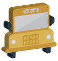 School Bus Isolated Vector Icon Editable Royalty Free Stock Photo