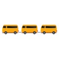 school bus isolated on white background, flat design icon back to school concept vector illustration Royalty Free Stock Photo