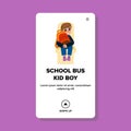 school bus kid boy vector Royalty Free Stock Photo