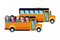 School bus with kids cartoons