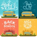 School bus on landscapea Royalty Free Stock Photo