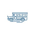 School bus line icon concept. School bus flat  vector symbol, sign, outline illustration. Royalty Free Stock Photo