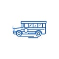 School bus line icon concept. School bus flat  vector symbol, sign, outline illustration. Royalty Free Stock Photo