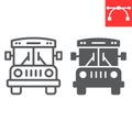 School bus line and glyph icon, school and education, bus sign vector graphics, editable stroke linear icon, eps 10. Royalty Free Stock Photo