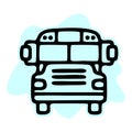 School bus line and glyph icon, school and education, transportation sign vector graphics Royalty Free Stock Photo