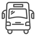 School bus line icon, school concept, autobus for students sign on white background, bus for pupil icon in outline style Royalty Free Stock Photo