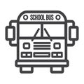 School bus line icon, transport and vehicle