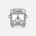 School Bus linear vector concept icon. Schoolbus symbol Royalty Free Stock Photo
