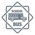 School bus logo, simple gray style Royalty Free Stock Photo