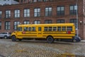 School Bus in the Neighborhood Royalty Free Stock Photo