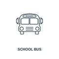 School Bus outline icon. Creative design from school icon collection. Premium school bus outline icon. For web design, apps, softw Royalty Free Stock Photo