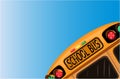 School bus over blue sky Royalty Free Stock Photo