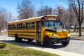 School bus parked on the street Royalty Free Stock Photo