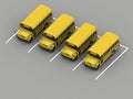 School bus parking Orthographic view