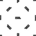School bus pattern seamless black Royalty Free Stock Photo
